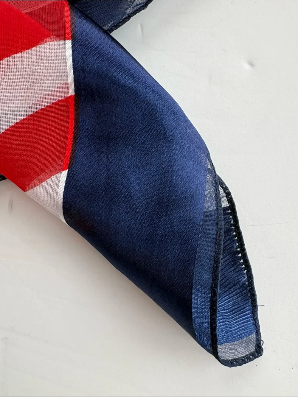 American Flag Patriotic Sheer Scarf 39x39 Square Red White Blue Lightweight